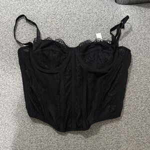 Elegant Black Lace Bustier